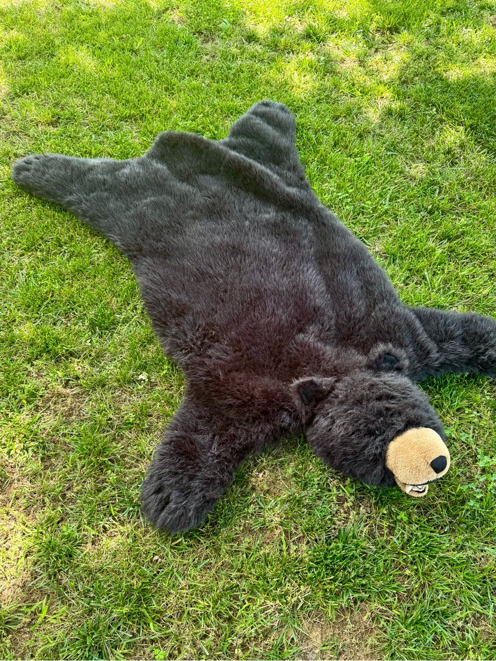 Faux Fur Black Bear Rug